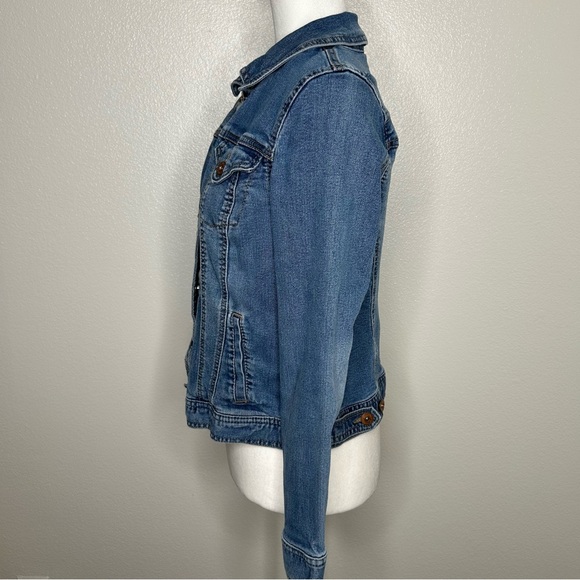 Style & Co Womens Blue Stretch Button Down Denim Jean Jacket Size S EUC - Picture 4 of 7